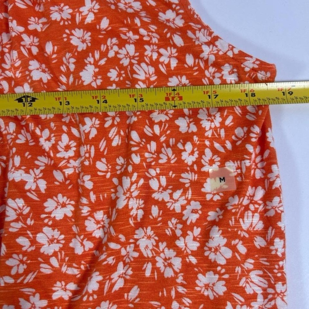 LOFT Sleeveless‎ Top Womens Size Medium Orange Floral - Picture 3 of 8